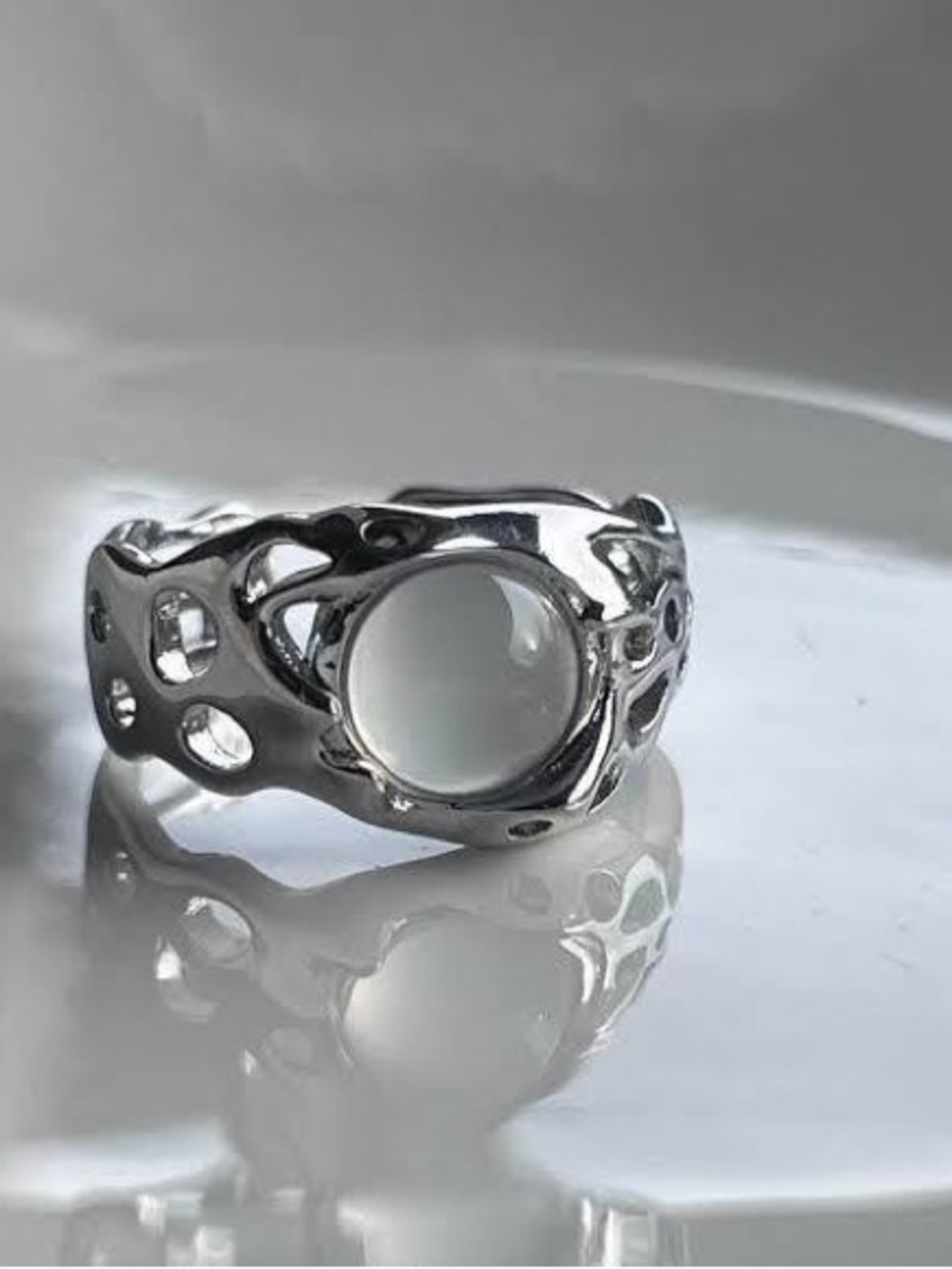 White Opal Ring